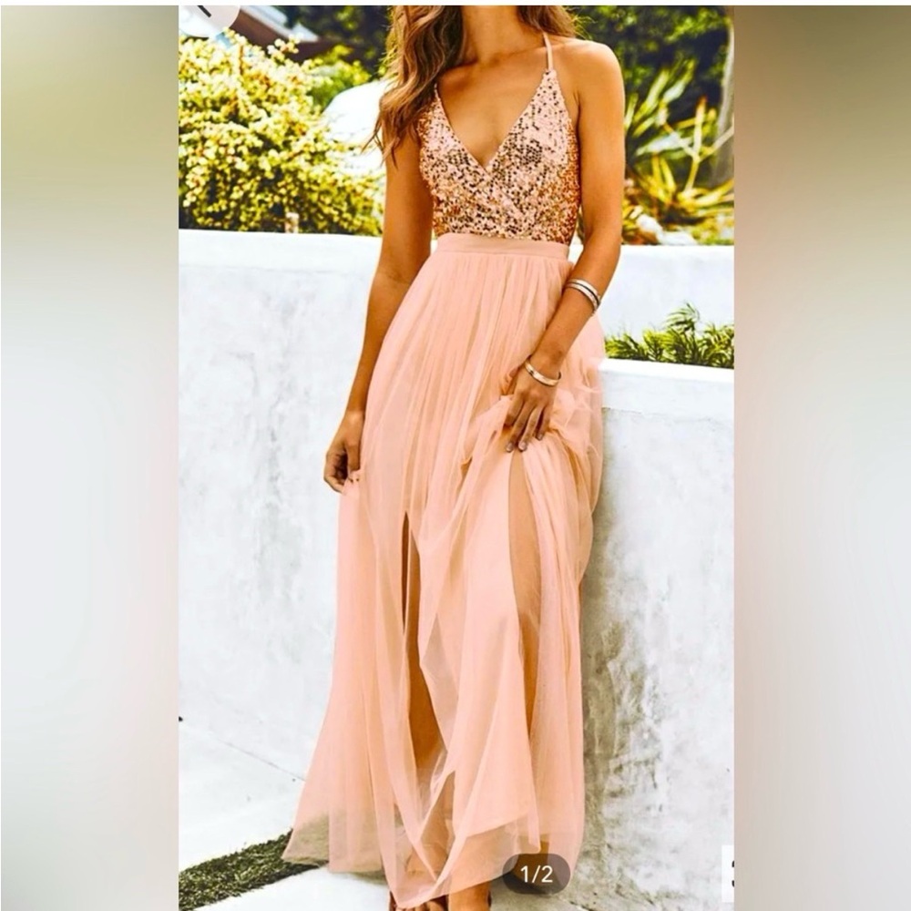 NWT Cupshe Pink Sequin Dress